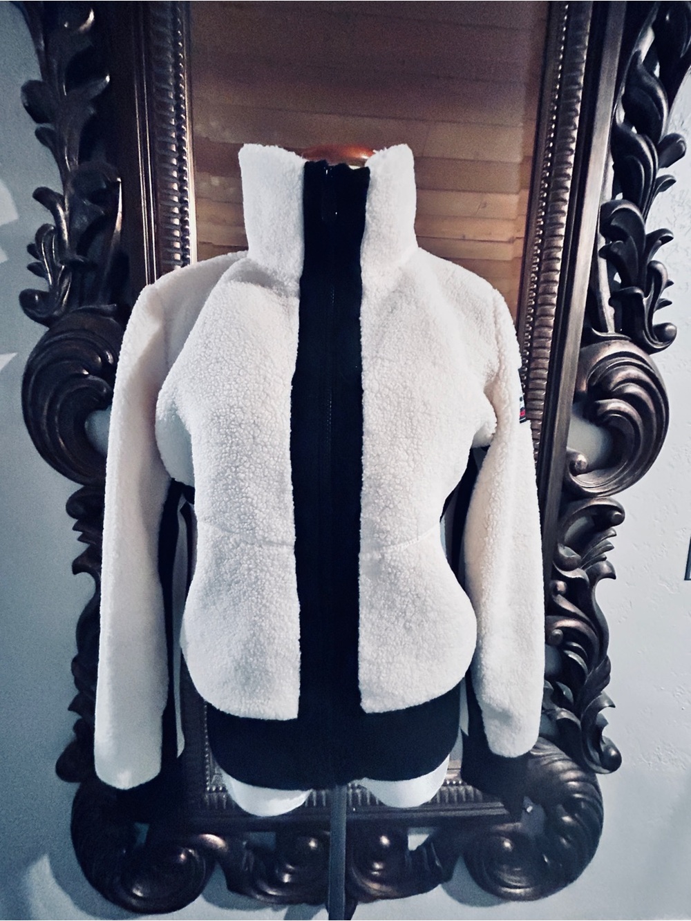 Krimson Klover Sun Valley Cream Teddy Jacket with Black Trim